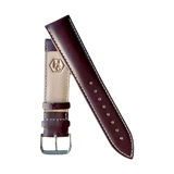 Brown top-grain leather watch band, front view