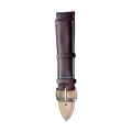 Brown top-grain leather watch band, side view