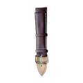 Brown top-grain leather watch band, side view