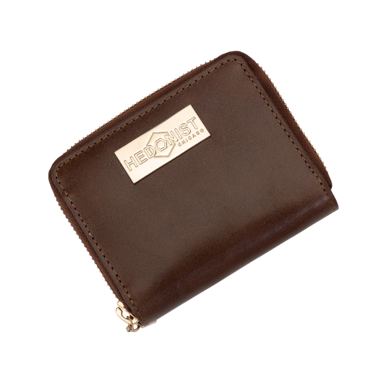 Mini Zip Around Women's Brown Leather Wallet by Hedonist Chicago