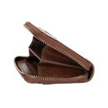 Small brown leather zip-around wallet for women by Hedonist Chicago