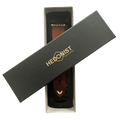 Brown pull-up leather Apple Watch band, side view