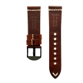Brown pull-up leather Apple Watch band, front view