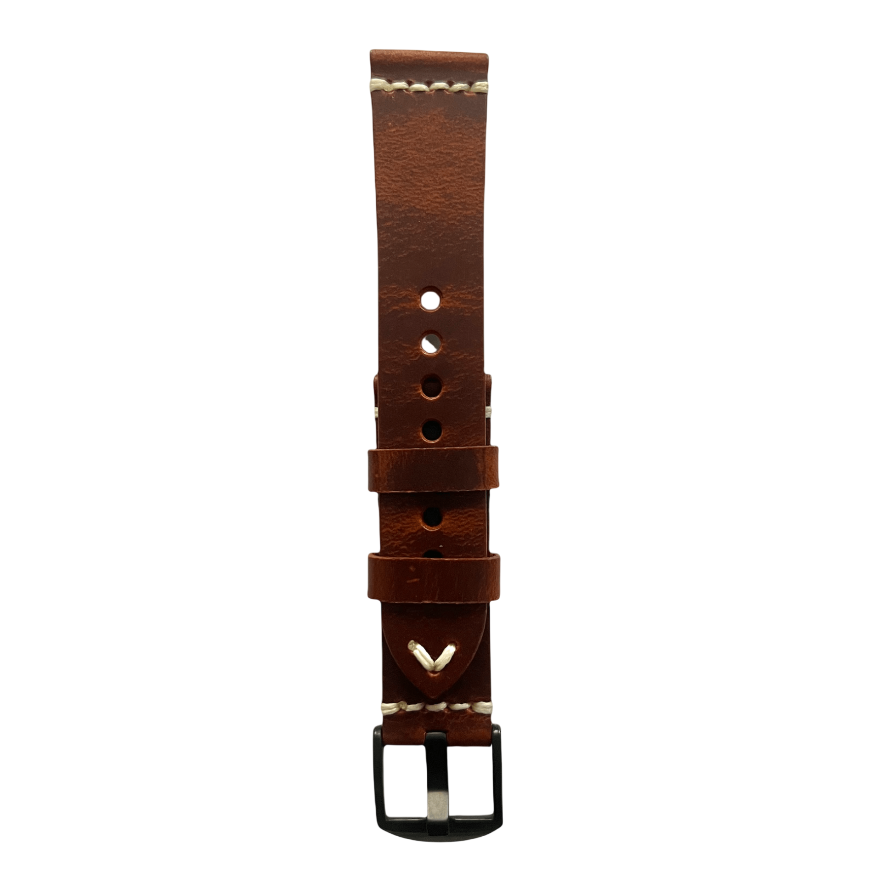 Brown pull-up leather Apple Watch band, alternate view