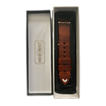 Brown pull-up leather Apple Watch band with stainless steel buckle