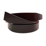 Brown smooth leather belt strap, 1.38 inch, classic front view