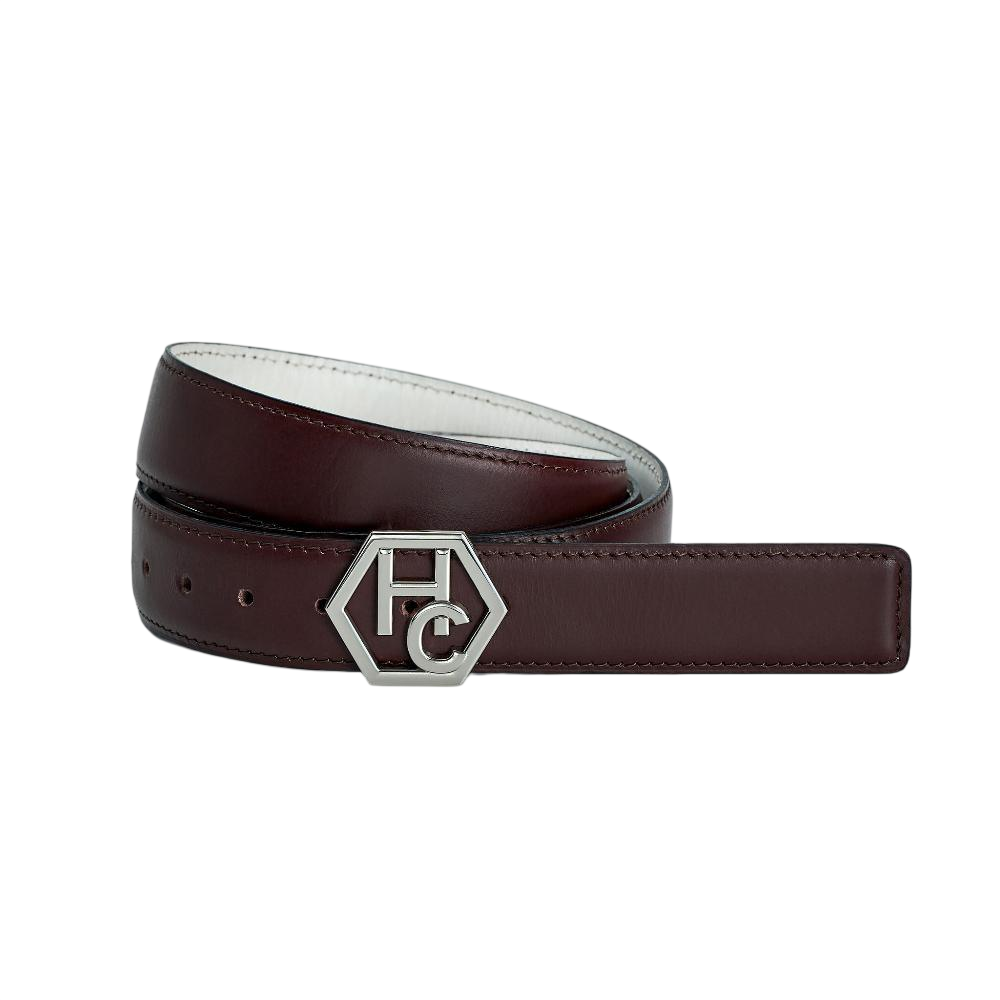 Women's reversible design leather belt - brown - Hedonist Chicago - premium women's leather accessory (1"/1.3", reversible with white)