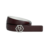 Women's reversible design leather belt - brown - Hedonist Chicago - premium women's leather accessory (1"/1.3", reversible with white)