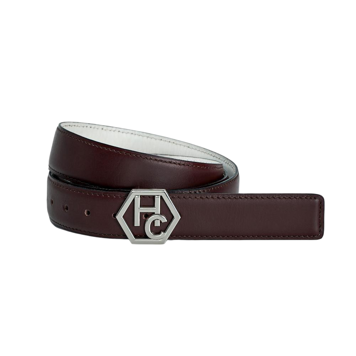 Women's reversible design leather belt - brown - Hedonist Chicago - premium women's leather accessory (1"/1.3", reversible with white)