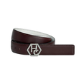 Women's reversible design leather belt - brown - Hedonist Chicago - premium women's leather accessory (1"/1.3", reversible with white)