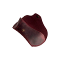 Soft Leather Eye Glasses Case in Burgundy, open, angled top view showing interior
