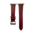 Burgundy leather Apple Watch band, two-piece strap with buckle and holes