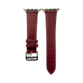 Burgundy leather Apple Watch band, two-piece strap with buckle and holes