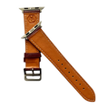 Burgundy leather Apple Watch band, compatible with all Apple Watch models