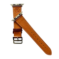 Burgundy leather Apple Watch band, compatible with all Apple Watch models