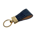 Charcoal leather key chain, full grain leather, front view