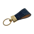 Charcoal leather key chain, full grain leather, front view
