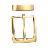 Classic brass belt buckle, close-up detail