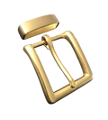 Classic brass belt buckle, signature design detail