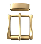 Classic brass belt buckle, top view