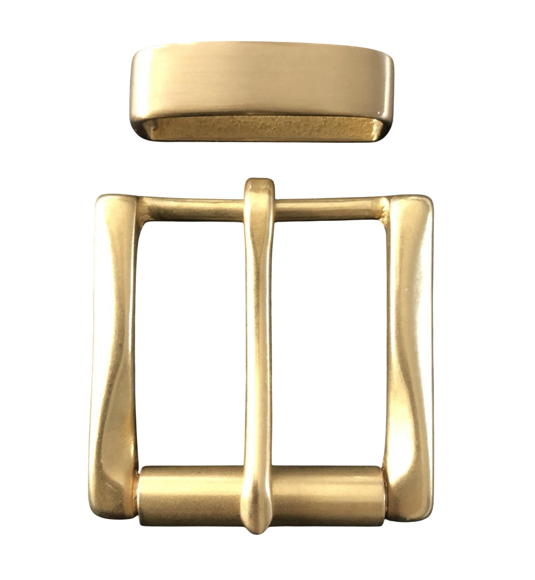Classic brass belt buckle, top view