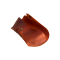 Soft Leather Eye Glasses Case in Cognac, open, angled top view showing interior