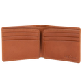 Cognac tan croco leather bifold and traveler wallet set angled view by Hedonist Chicago