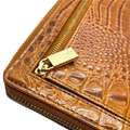 Cognac tan croco leather bifold and traveler wallet set interior by Hedonist Chicago