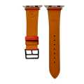 Cold orange leather Apple Watch band, compatible with all Apple Watch models