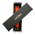 Cold orange leather Apple Watch band, packaging close-up