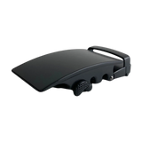 Curved black ratchet belt buckle, 1.38 inch, front view