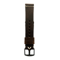 Dark brown pull-up leather Apple Watch band with stainless steel buckle