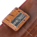 Hedonist Chicago brick passport case in brick, travel cover, full grain leather, flat lay view
