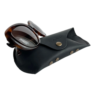 Soft Leather Eye Glasses Case Black