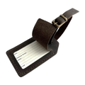 Handmade Leather Luggage Tag in Dark Brown
