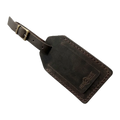 Handmade Leather Luggage Tag in Dark Brown