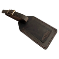 Handmade Leather Luggage Tag in Dark Brown
