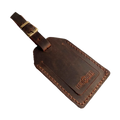 Handmade Leather Luggage Tag in Brown
