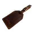 Handmade Leather Luggage Tag in Brown