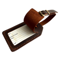 Handmade Leather Luggage Tag in Brown