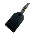 Handmade Leather Luggage Tag in Black
