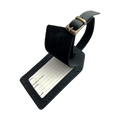 Handmade Leather Luggage Tag in Black