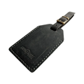 Handmade Leather Luggage Tag in Black Washed