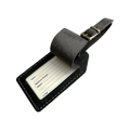 Handmade Leather Luggage Tag in Black Washed