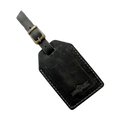 Handmade Leather Luggage Tag in Black Washed