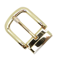 Gold pin and clip belt buckle, top view