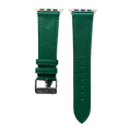 Green leather Apple Watch band, two-piece strap with buckle and holes