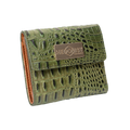 Women's Small Green Leather Wallet with Coin Pocket from Hedonist Chicago