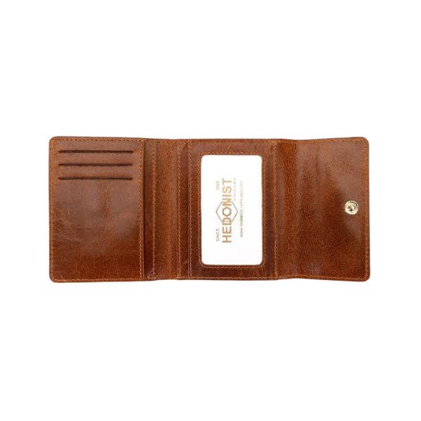 Small green croco-embossed snap wallet for women, ID window detail