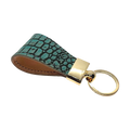 Light green leather keychain and croco green traveler wallet gift set by Hedonist Chicago